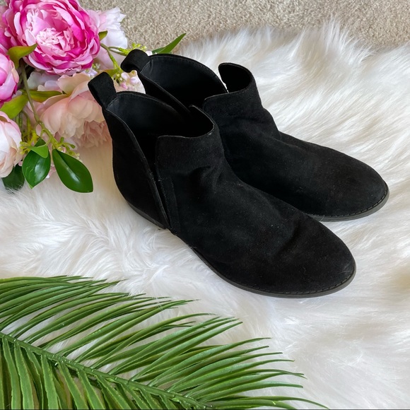 mandee Shoes - Slip On Black Ankle Boots